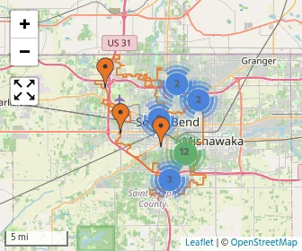 Area schools map